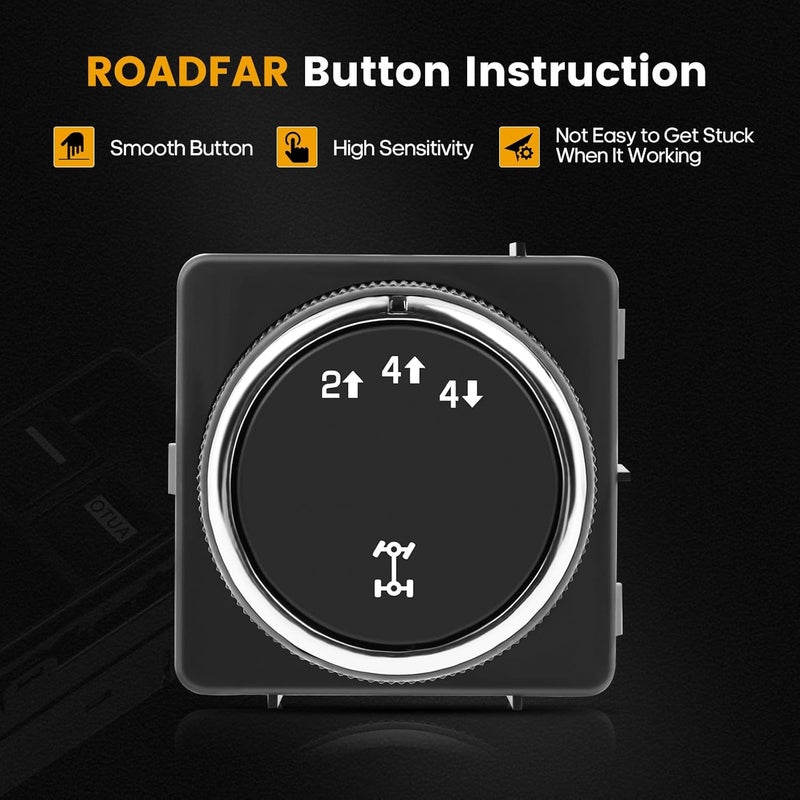 ROADFAR 4WD Wheel Drive Switch Fits 2008-2013 For Chevrolet Silverado & For GMC Sierra Series 15913725 20972859 20977289 25878426 1S12198 SW9278 - Image 3